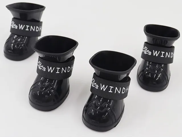 Pet Boots Non-slip Waterproof And Hard-wearing Soft Bottom - Black