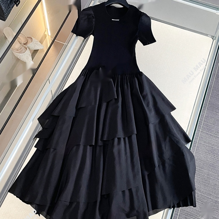 Irregular Long Puff Sleeve Cake Dress