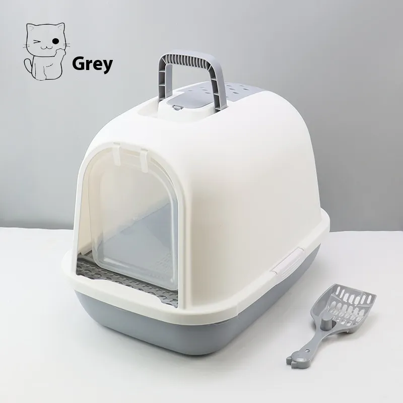 Litter Box Fully Enclosed Drawer Cat Toilet Deodorant Splash-proof Cat Supplies - Gray