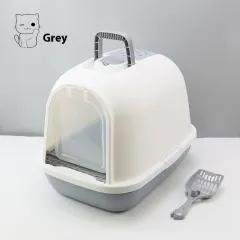 Litter Box Fully Enclosed Drawer Cat Toilet Deodorant Splash-proof Cat Supplies - Grey - View 1