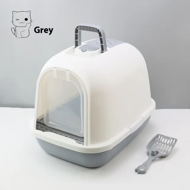 Litter Box Fully Enclosed Drawer Cat Toilet Deodorant Splash proof Cat Supplies Gray - Shop at LoveMi