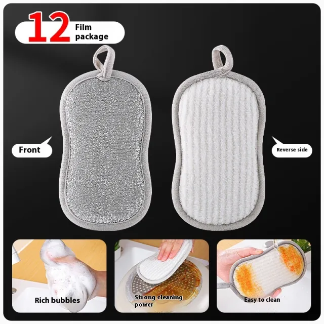 Dishwashing Sponge Oil free Double sided Steel Wire Scouring Pad Silver Silk Sponge - Shop at LoveMi