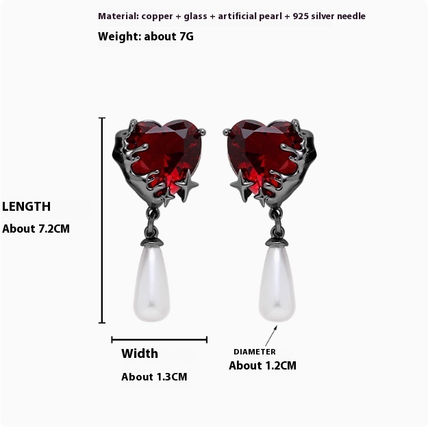 Lava Dark Style Pearl Splicing Sweet Cool High-end Niche Necklace