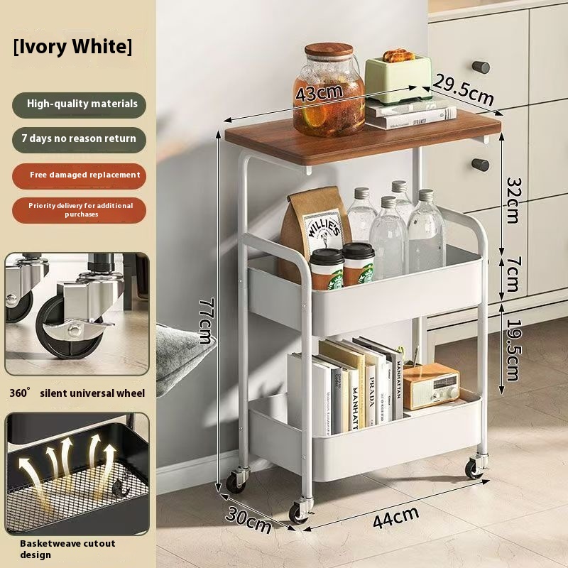 Removable Double-layer Coffee Table Trolley Living Room Sofa Storage Table - Image 6