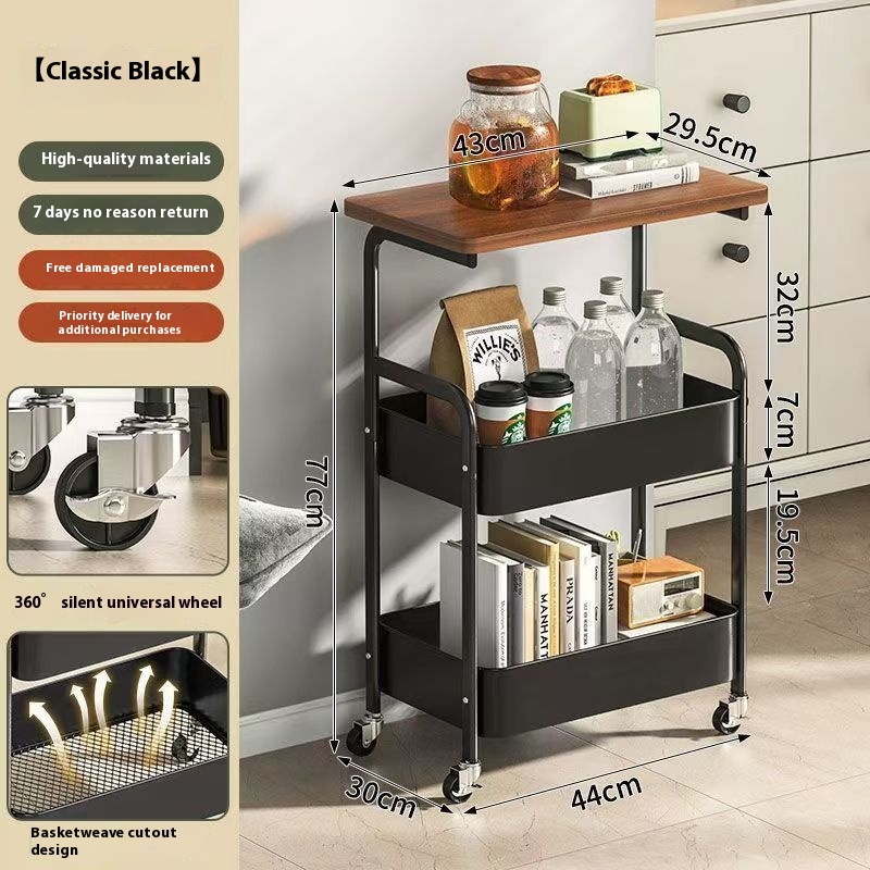 Removable Double-layer Coffee Table Trolley Living Room Sofa Storage Table - Image 5
