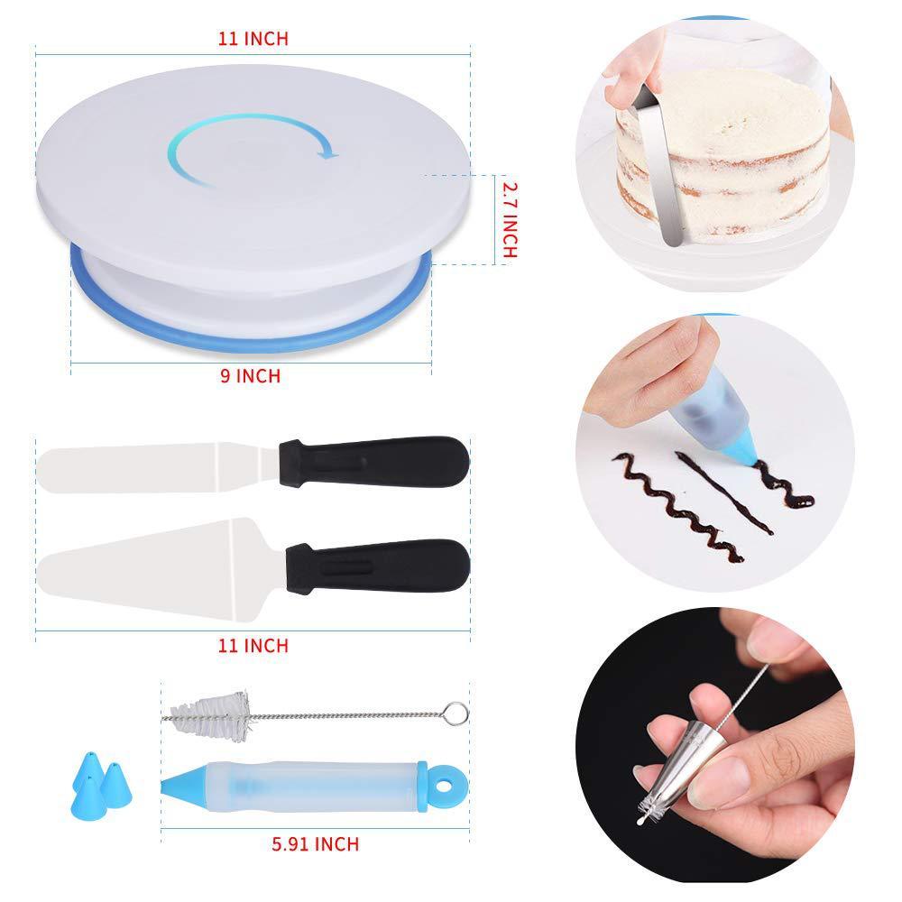 170 Pieces Set Cake Turntable Suit Butter Knife Decorating Nozzle DIY Baking Tool