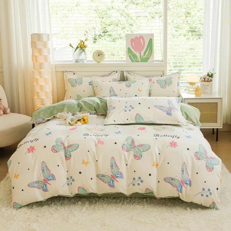 Four Seasons Woolen Cotton Four-piece Quilt Cover Bed Sheet Dormitory Set