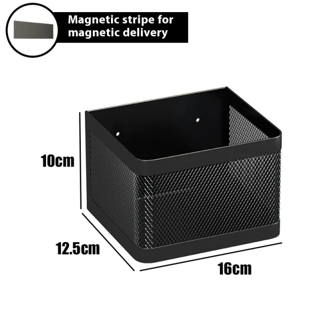 Kitchen Refrigerator Side Magnetic Storage Hanging Basket Black Small Size - Shop at LoveMi
