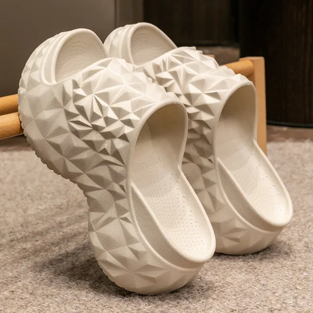 High Heel Eva Slippers Thick Sole Increased Wear resistant Breathable Khaki - Shop at LoveMi