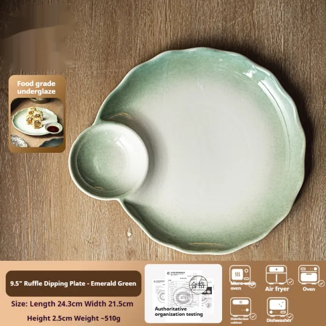 Creative Japanese Style Ceramic Minimalist Tableware For Household Dishes Emerald Green - Shop at LoveMi