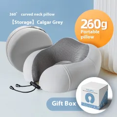 Travel Portable U-shape Pillow Airplane Pillow Neck - Gift Set Light Grey - View 1