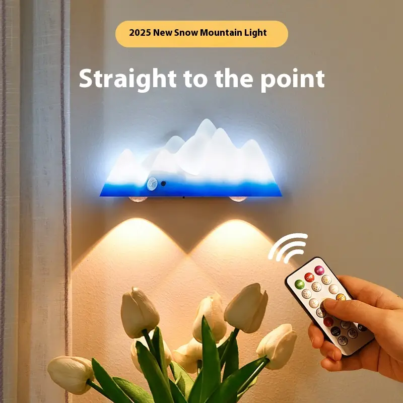 Snow Mountain Sensor Chargeable With Remote Control Colorful Night Lamp