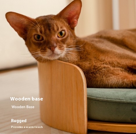 Cathouse Doghouse Removable Solid Wood Cat Bed
