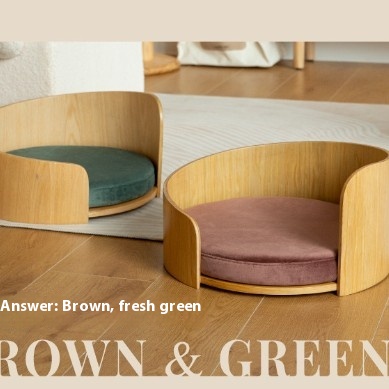 Cathouse Doghouse Removable Solid Wood Cat Bed