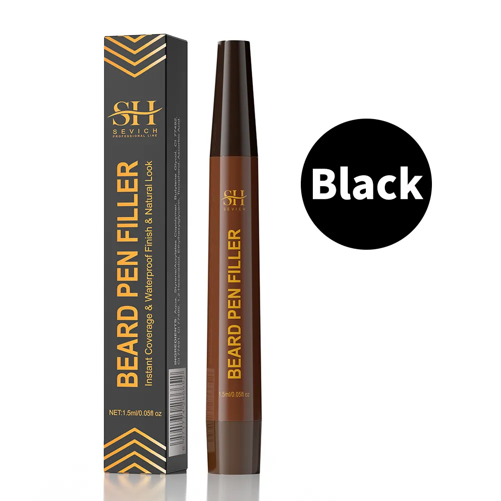 Men's Beard Eyebrow Hairline Headline Filler Sweatproof And Waterproof Natural Not Easy To Fade - Black