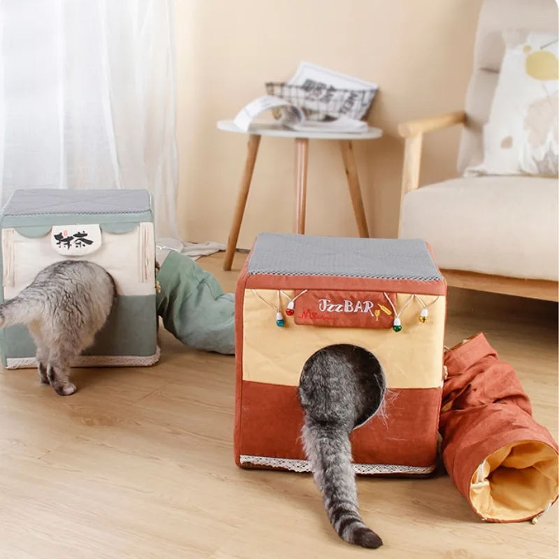 Cat Litter Universal Semi-enclosed Sleeping Nest Foldable