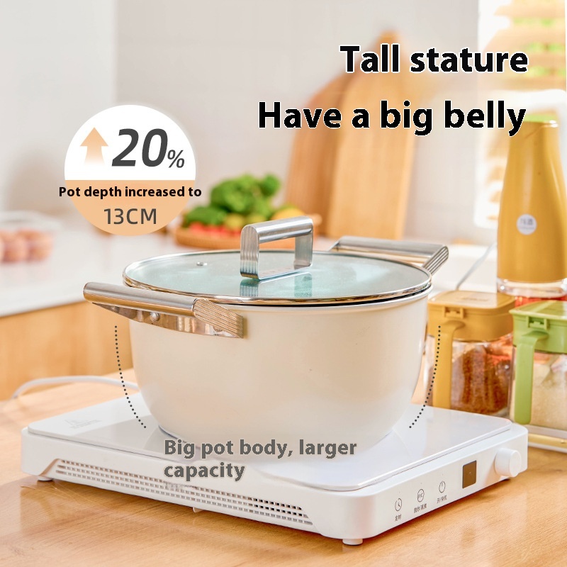 European-style Large Capacity Non-stick Pot Household Gas Double-ear Stew Pot Double-layer