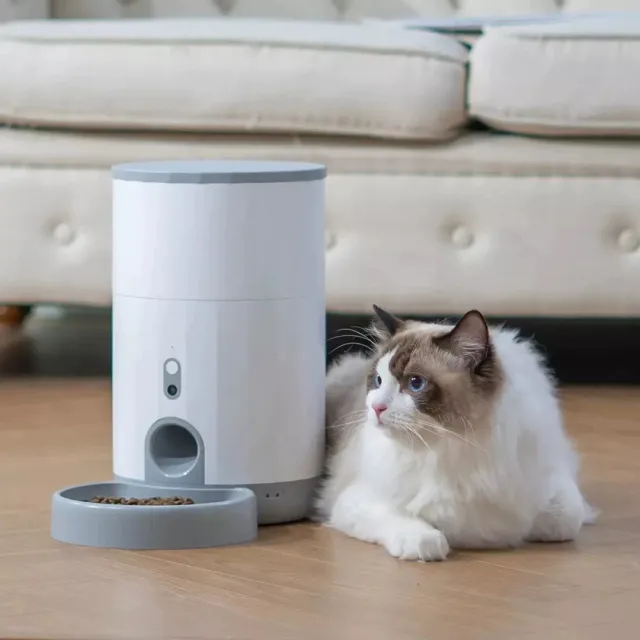 Mini Pet Feeder Cat Dog Cat Food Dog Food Timing Quantitative White - Shop at LoveMi