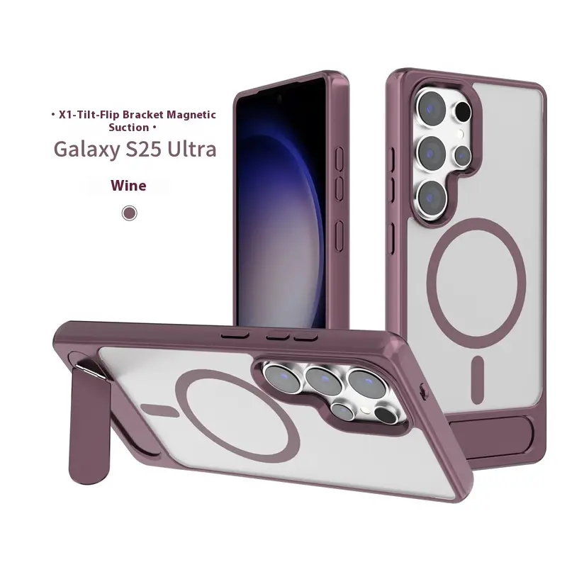 Applicable To S25ultra Magnetic Suction Phone Case Magsafe Oblique Turning Bracket
