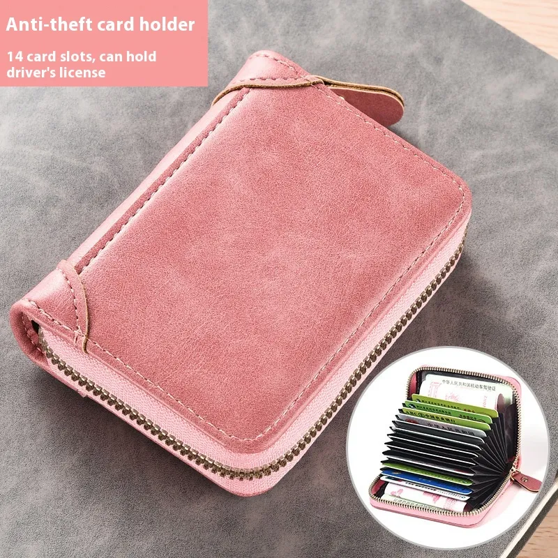 Men's Anti-demagnetization And Anti-theft ID Card Bag - Pink