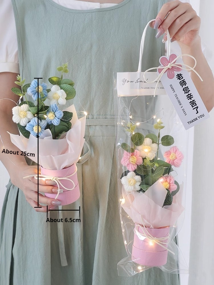 DIY Hand-woven Knitted Flower Decorations