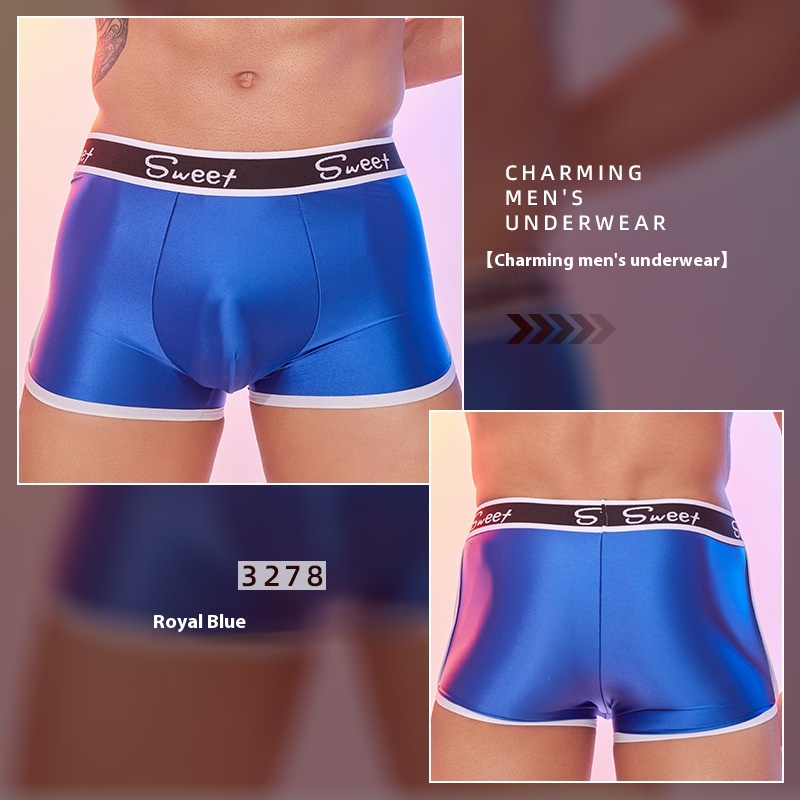 Fashion Men's Hot Shiny Silky Breathable Boxers
