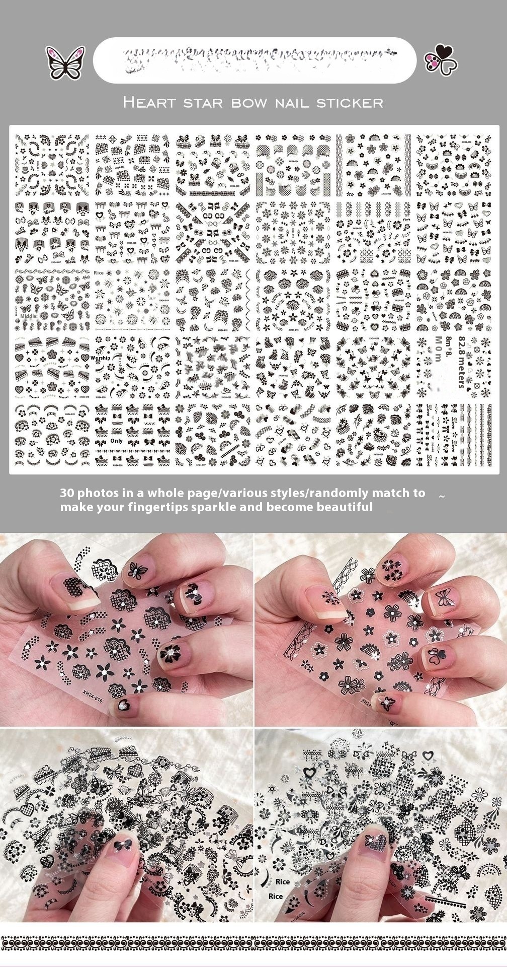 3D Nail Decoration Nail Sticker Set