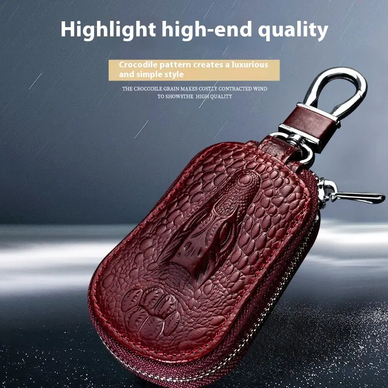 Cowhide Car Key Case Men And Women