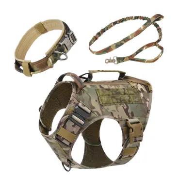 Tactical Dog Vest Medium To Large Dogs Quick Release Chest Strap 3-piece Set