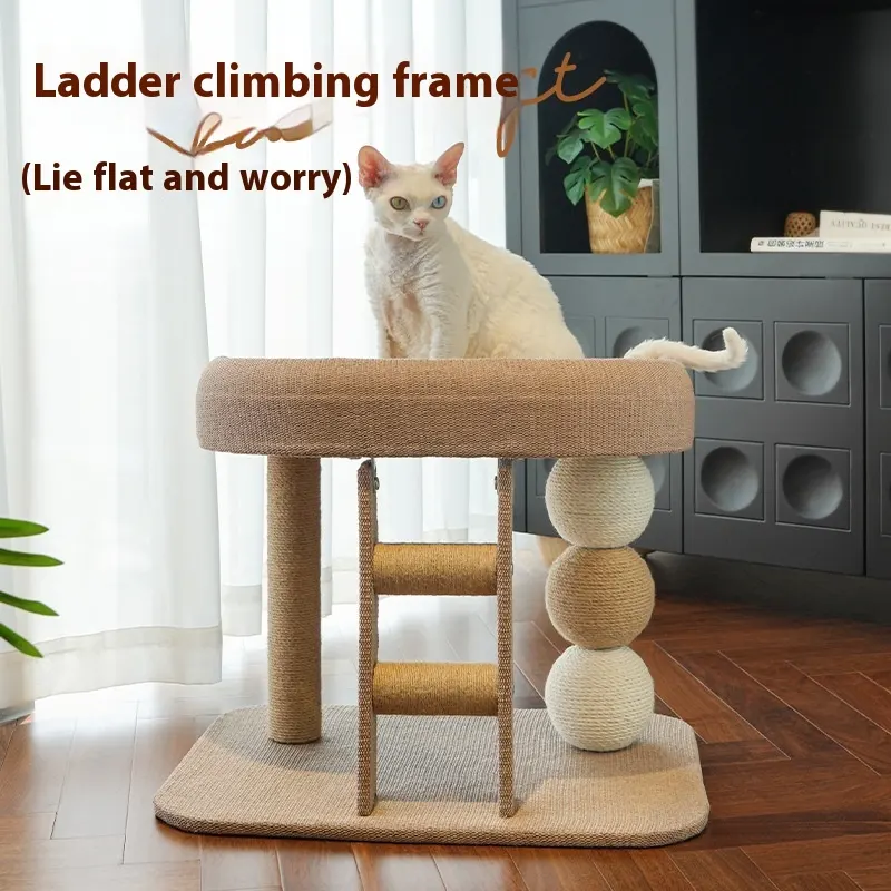 Small Cat Nest Hemp Rope Scratching Post Integrated Chamfer