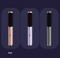 Wireless Straight Comb Anion Does Not Hurt Hair Portable For Curling Or Straightening - Rose Gold - View 1