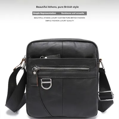 Shoulder Messenger Retro For Boys Cattle Leather Bag