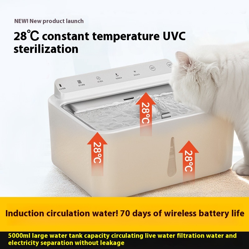 Cat Water Fountain Constant Temperature Heating Automatic Circulation Filter Intelligence