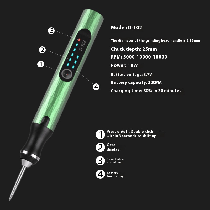 Variable Speed Rechargeable Lithium Mini Grinding Pen
