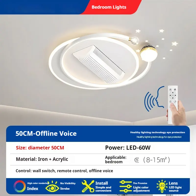 Leafless Fan Lamp Ceiling Luminaire Surface Mounted Luminaire