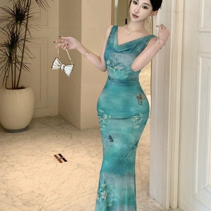 Pure Desire Butterfly Printed Mesh Dress Female