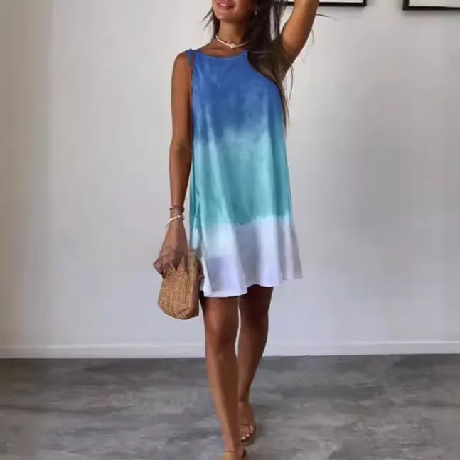 Women's Dress Sleeveless Color Matching Printed Vest - 2 Colors