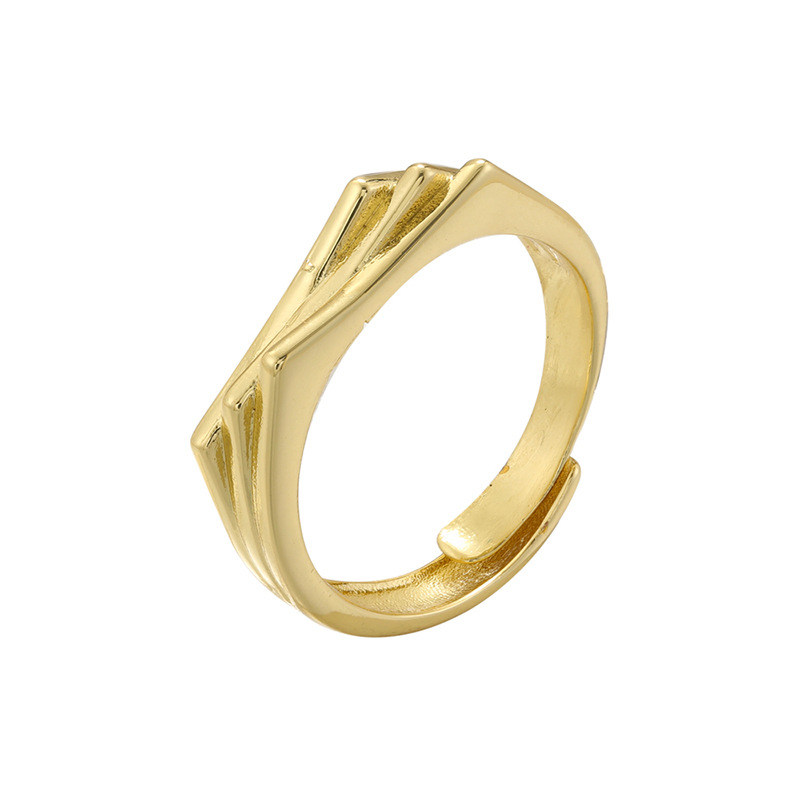 Geometric Hollow Multi-layer Glossy Open Ring
