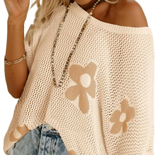 Casual Floral Hollow Out Crew Neck Blouse Women Floral - Shop at LoveMi