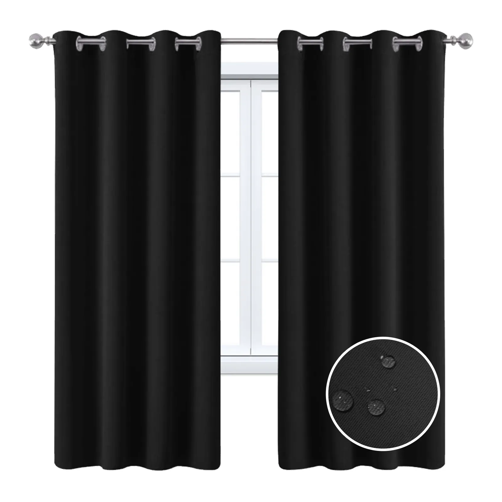 Full Blackout Curtain With Black Lining