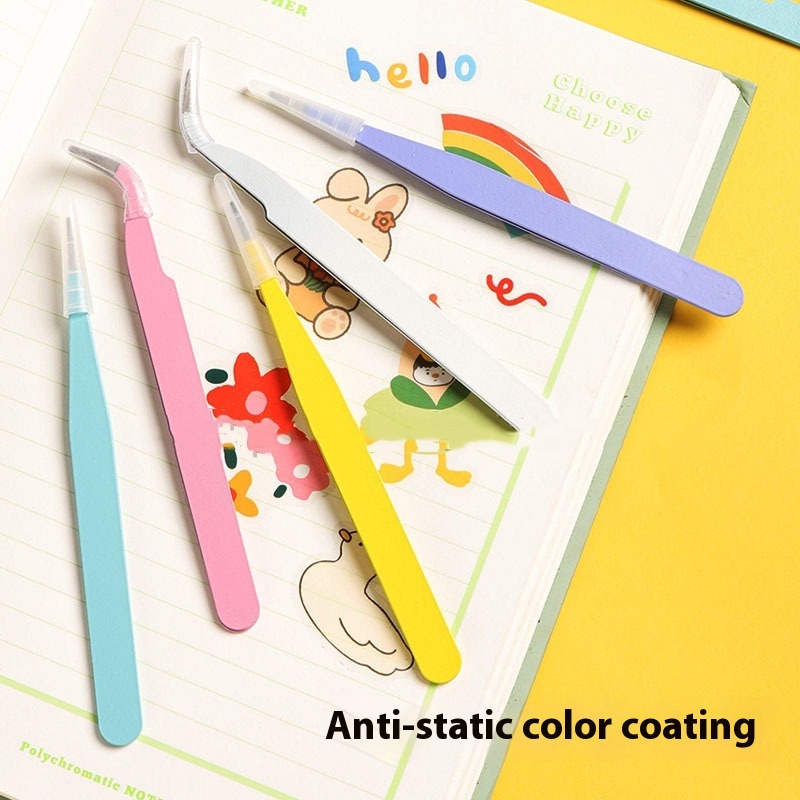 Hand Account Tweezers Stainless Steel Color DIY Elbow Clip Hand Tool Goo Card Tweezers