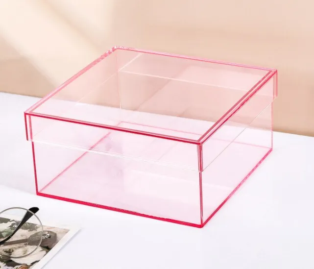 Acrylic Moon Cake Box Storage Box Gift - Pink