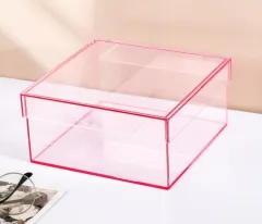 Acrylic Moon Cake Box Storage Box Gift - Pink - View 1