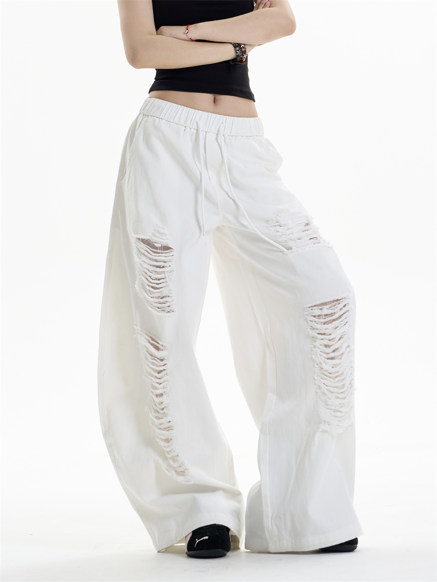 Ripped Casual Pants Women's Loose Straight Wide-leg Pants C55c3e3f 4820 4493 B9e5 Bb8b9abbf186