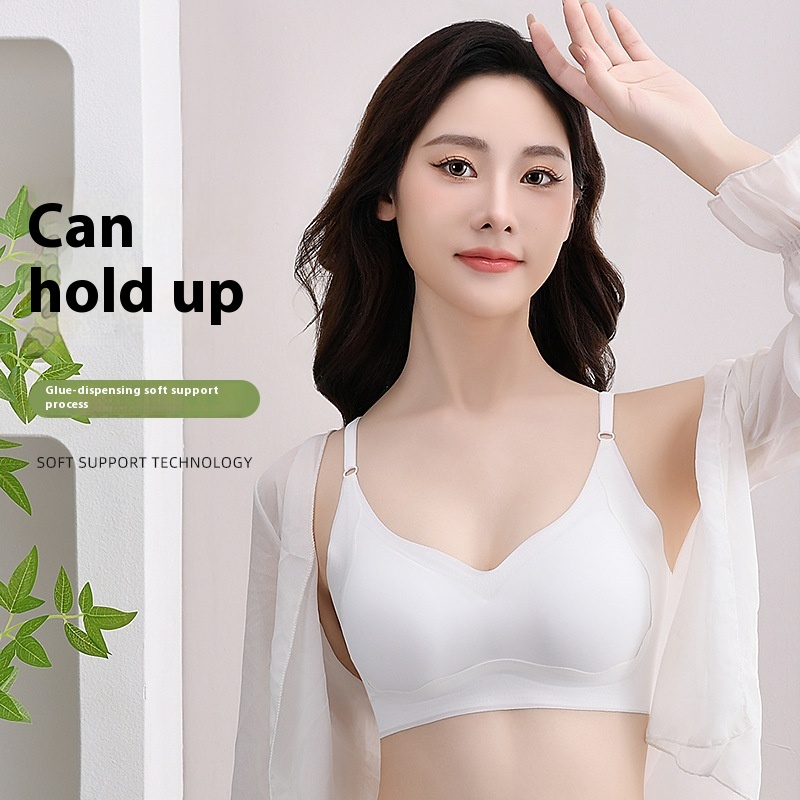 Ice Silk Seamless Wireless Push Up Plus Size Breast Holding Bra
