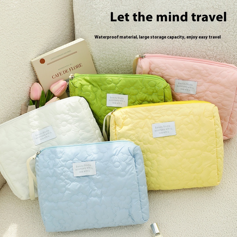 Quilted Candy Color Cute Storage Bag For Women
