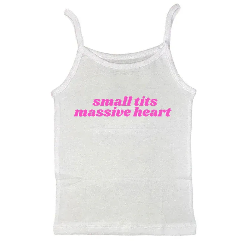 Letter Print Short Slim Strap Tube Top - White Suspender