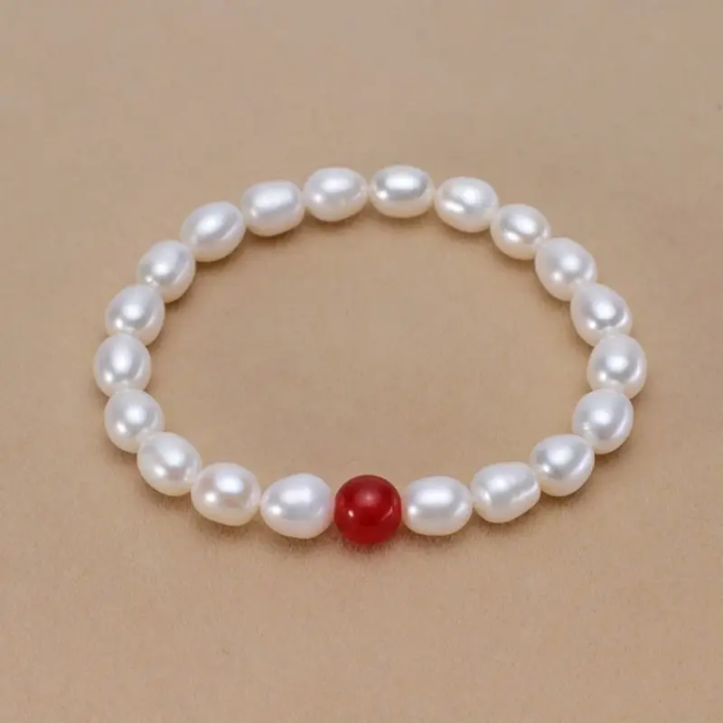 Women's Pearl Bracelet Rhinestone Ball Agate Diamond Style