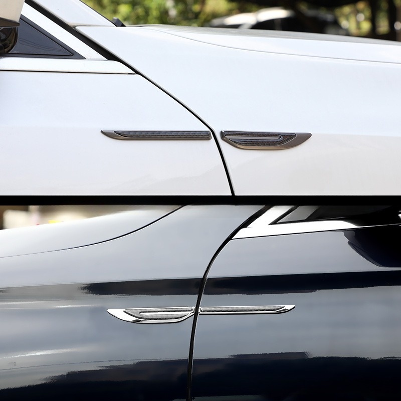 Car Personality Carbon Fiber Metal Leaf Side Sticker