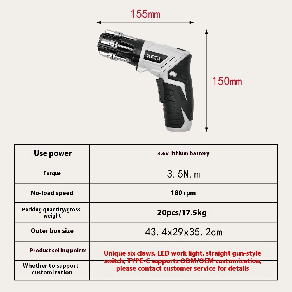 Household Rechargeable Electric Screwdriver Electric Drill Set